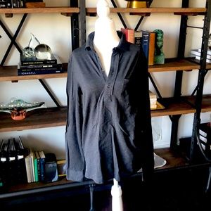 Polo Ralph Lauren long sleeve Pima stretch mesh polo shirt in dark gray